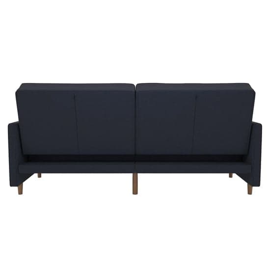 Andorra Linen Fabric Sofa Bed With Wooden Legs In Navy Blue_7