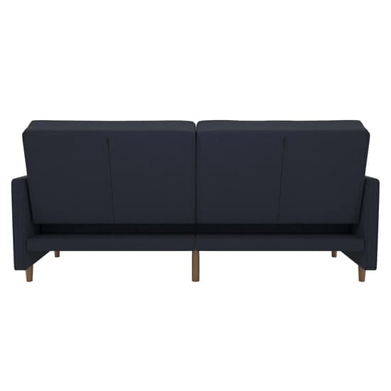 Andorra Linen Fabric Sofa Bed With Wooden Legs In Navy Blue Furniture