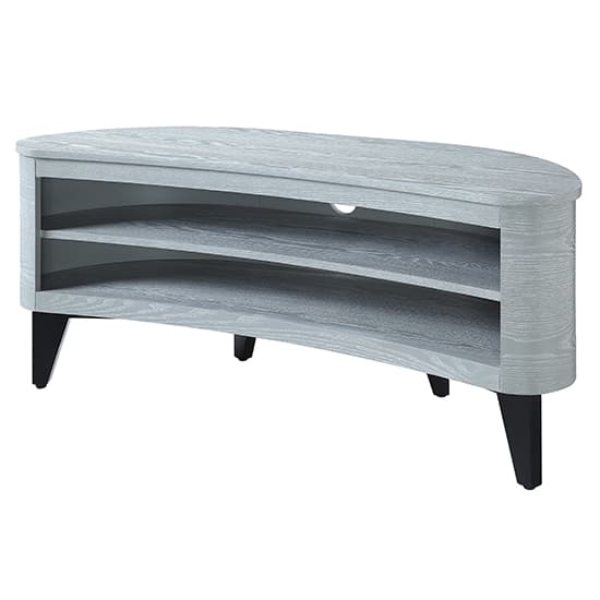 Anfossi Corner Wooden TV Stand In Grey With Black Legs_2