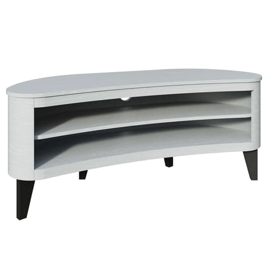 Anfossi Corner Wooden TV Stand In Grey With Black Legs_2