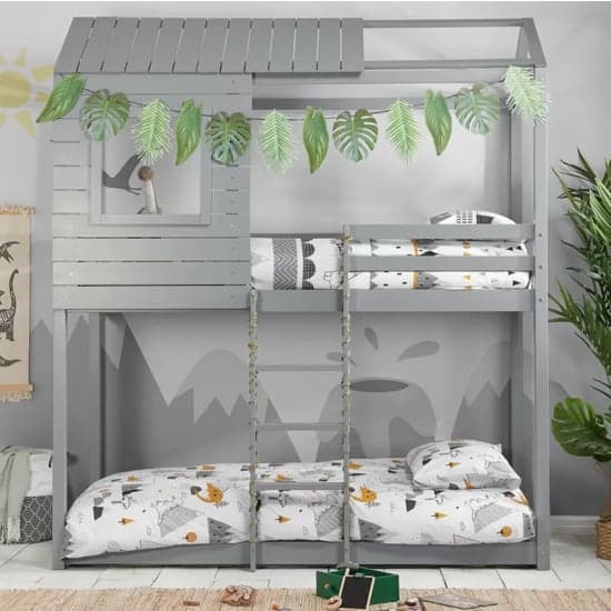 Angola Wooden Single Bunk Bed In Grey_2