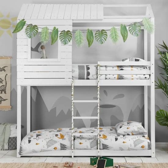 Angola Wooden Single Bunk Bed In White_2