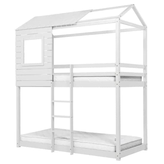 Angola Wooden Single Bunk Bed In White_3