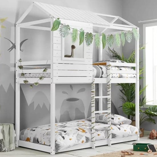 Angola Wooden Single Bunk Bed In White_1