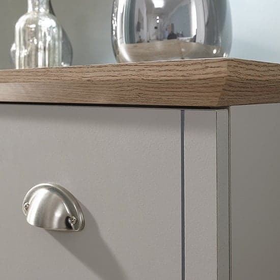 Kirkby Large Chest Of Drawers In Soft Grey With Oak Effect Top_4
