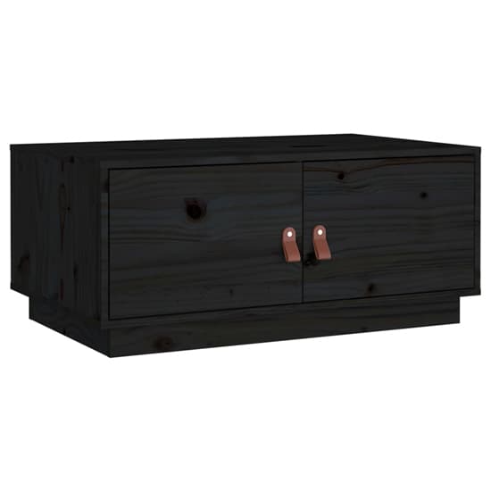 Anicet Pinewood Coffee Table With 2 Doors In Black_3