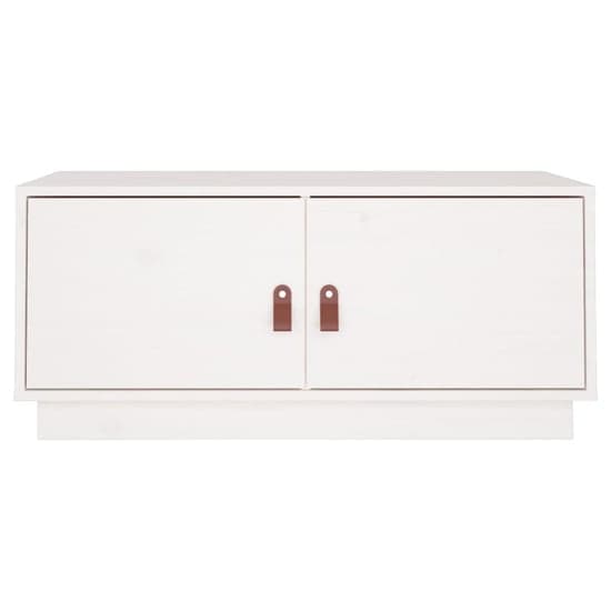 Anicet Pinewood Coffee Table With 2 Doors In White_4