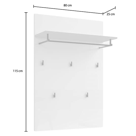 Noah High Gloss Coat Rack Panel In White And Anthracite_2