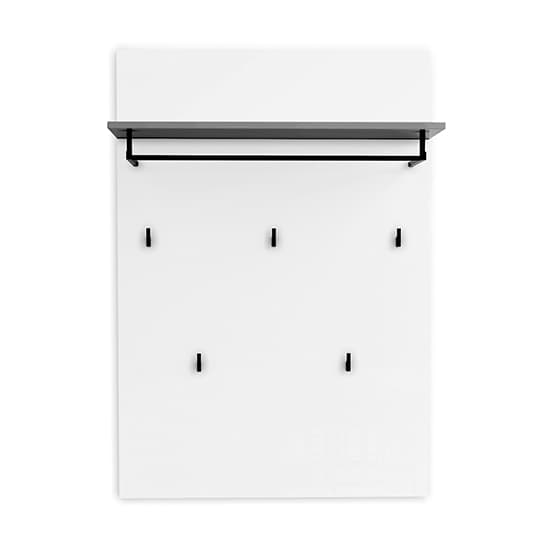 Noah High Gloss Coat Rack Panel In White And Anthracite_1