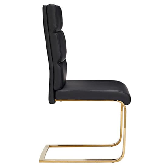 Antebi Black Faux Leather Dining Chairs With Gold Legs In Pair_2