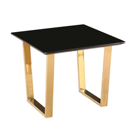 Antebi High Gloss Lamp Table With Gold Legs In Black Furniture in Fashion