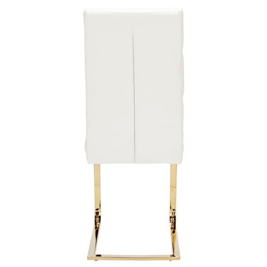 Antebi White Faux Leather Dining Chairs With Gold Legs In Pair_3