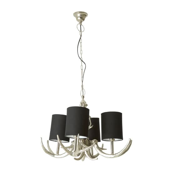 Antlor 4 Fabric Shades Chandelier Ceiling Light In Silver_2