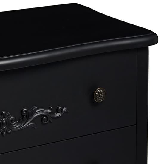 Antoine Wooden Bedside Cabinet With 3 Drawers In Black_3