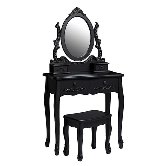 Antoine Wooden Dressing Table Set In Black Furniture in Fashion