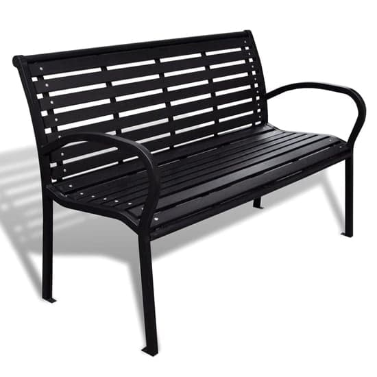 Anvil Outdoor Steel Seating Bench In Black_1