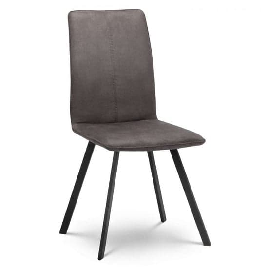 Maclean Fabric Dining Chair In Charcoal Grey With Black Steel Legs_1