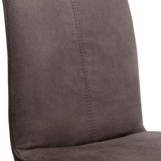 Macia Fabric Dining Chairs In Charcoal Grey Suede In A Pair_3