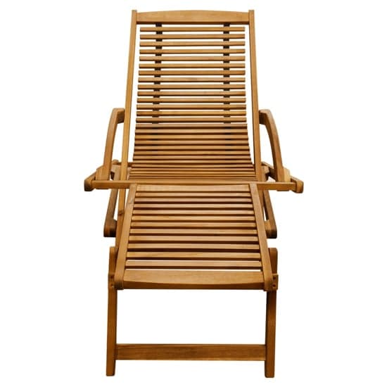 Anya Outdoor Wooden Sun Lounger With Footrest In Light Oak_2