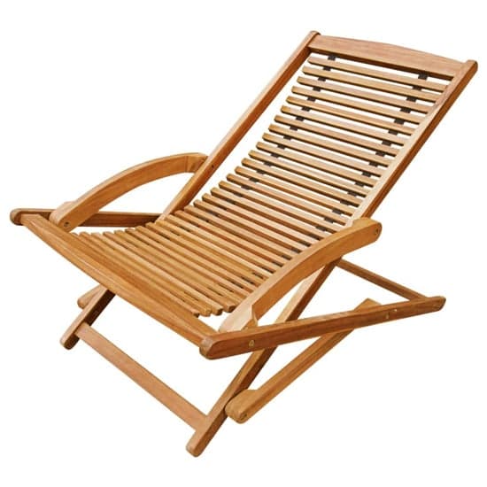 Anya Outdoor Wooden Sun Lounger With Footrest In Light Oak_4