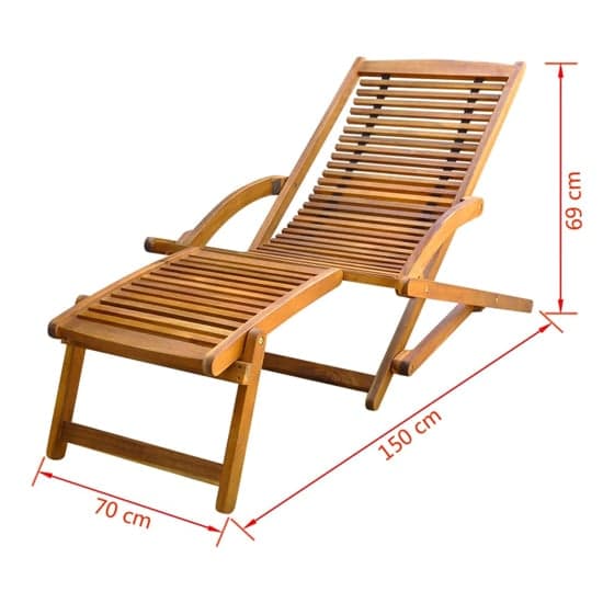 Anya Outdoor Wooden Sun Lounger With Footrest In Light Oak_6