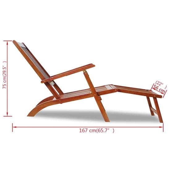 Anya Outdoor Wooden Sun Lounger With Footrest In Oak_5