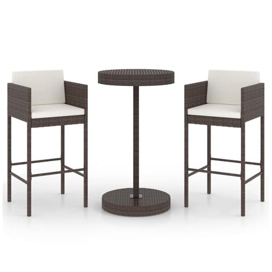 Anya Small Poly Rattan Bar Table With 2 Avyanna Chairs In Brown_2