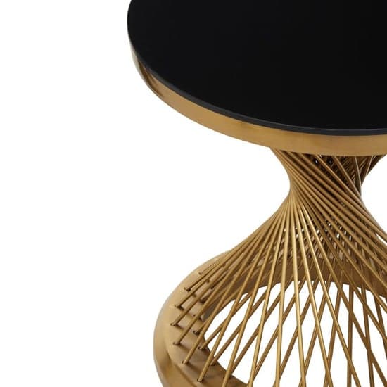Anza Round Black Glass Side Table With Gold Metal Base_3