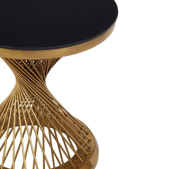 Anza Round Black Glass Side Table With Gold Metal Base_4