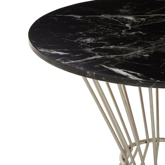 Anza Round Black Marble Top Side Table With Silver Metal Base_2