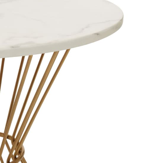 Anza Round White Marble Top Side Table With Silver Metal Base_5