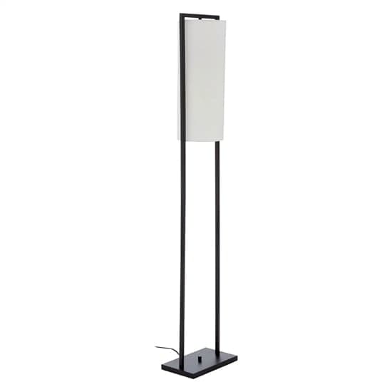 Anzio White Linen Shade Floor Lamp With Black Metal Frame_2