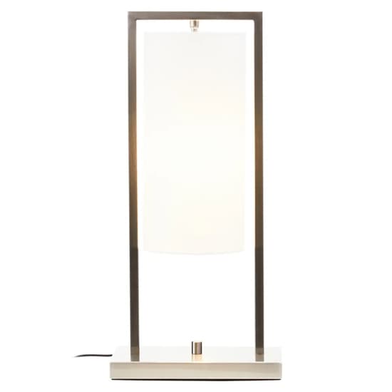 Anzio White Shade Table Lamp With Satin Nickel Metal Frame_2
