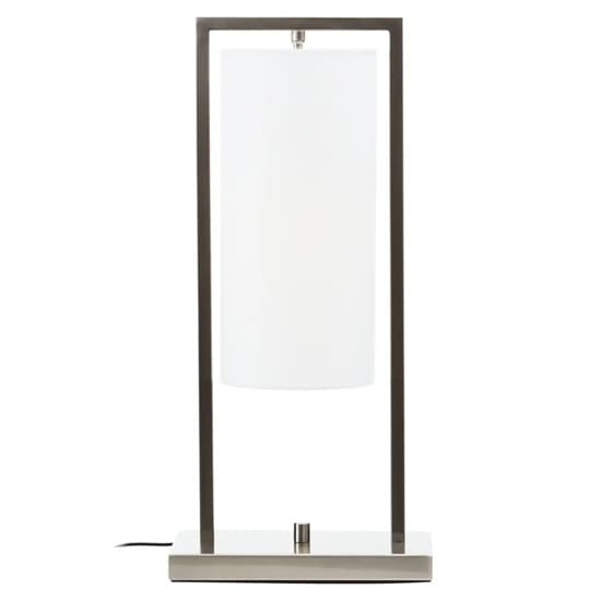 Anzio White Shade Table Lamp With Satin Nickel Metal Frame_1