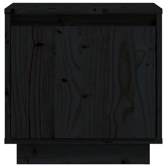 Aoife Pine Wood Bedside Cabinet With 1 Door In Black_5