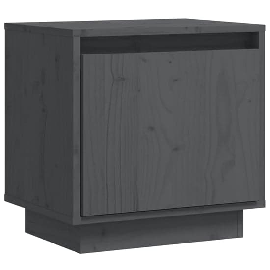 Aoife Pine Wood Bedside Cabinet With 1 Door In Grey_3