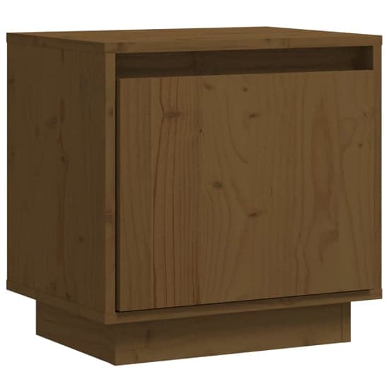 Aoife Pine Wood Bedside Cabinet With 1 Door In Honey Brown_3
