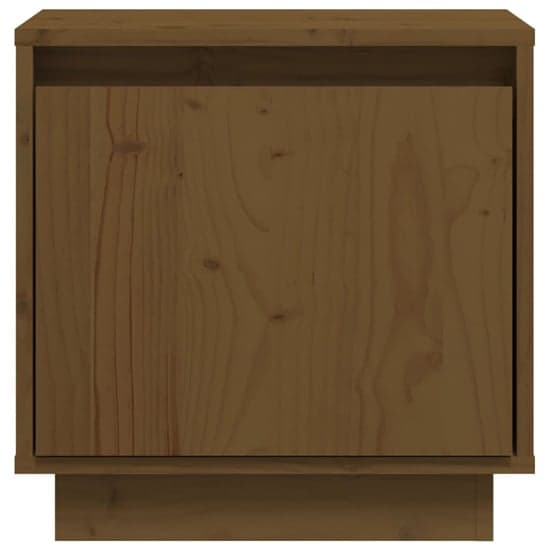 Aoife Pine Wood Bedside Cabinet With 1 Door In Honey Brown_5