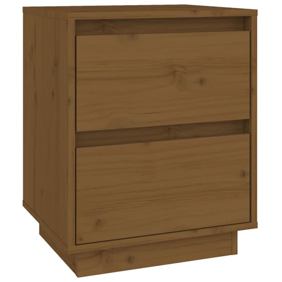 Aoife Pine Wood Bedside Cabinet With 2 Drawers In Honey Brown_3