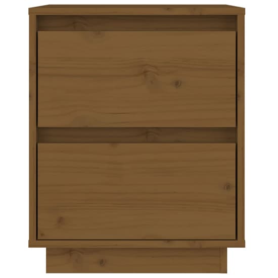 Aoife Pine Wood Bedside Cabinet With 2 Drawers In Honey Brown_4