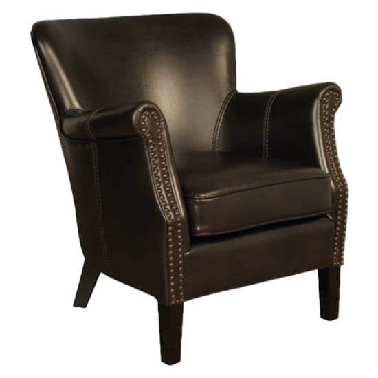 Aquarii Leather Air Fabric Lounge Armchair Dark Brown_2