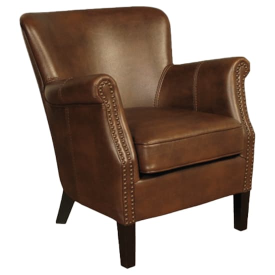 Aquarii Leather Air Fabric Lounge Armchair Tan_2