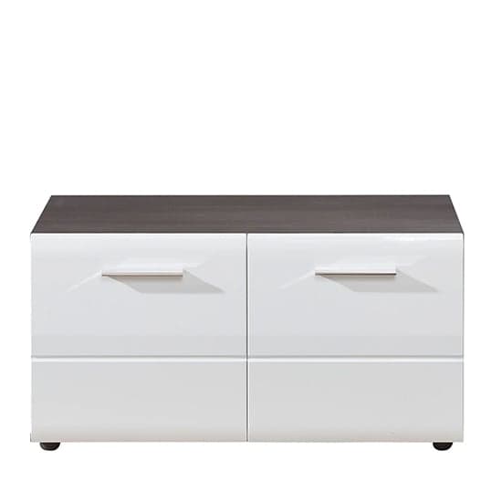 Aquila Hallway Furniture Set In White Gloss And Smoky Silver_6