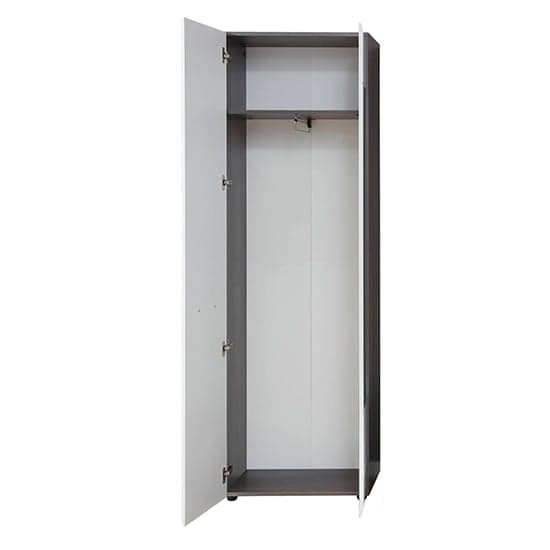 Aquila Wooden Wardrobe In White Gloss And Smoky Silver_3