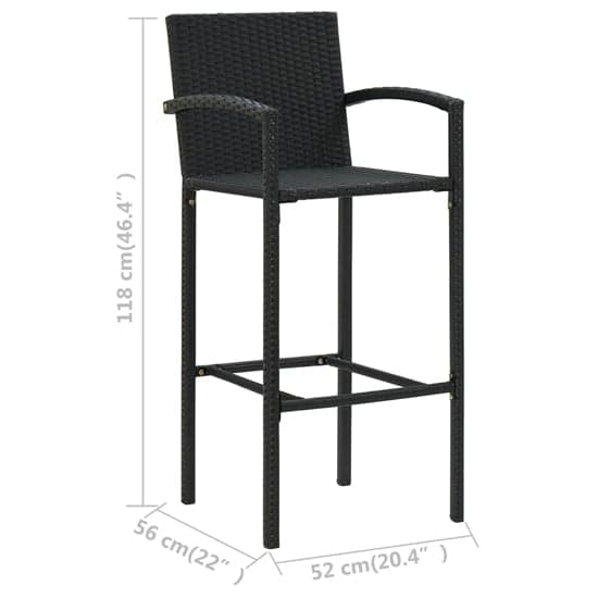 Arabella Set Of 4 Poly Rattan Bar Chairs In Black_5