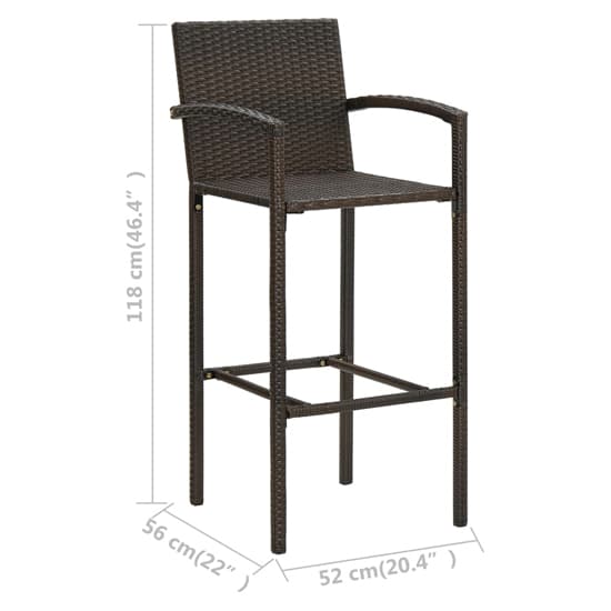 Arabella Set Of 4 Poly Rattan Bar Chairs In Brown_5