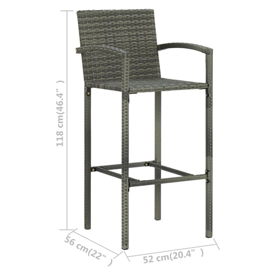 Arabella Set Of 4 Poly Rattan Bar Chairs In Grey_5