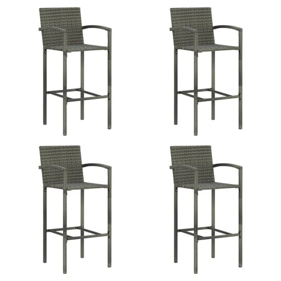 Arabella Set Of 4 Poly Rattan Bar Chairs In Grey_1
