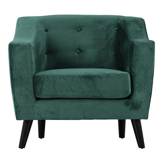 Arabella Velvet Fabric 1 Seater Sofa In Green_2