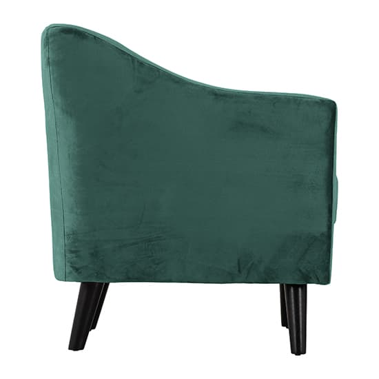 Arabella Velvet Fabric 1 Seater Sofa In Green_3